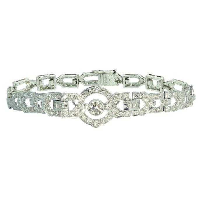 women’s crystal bangles -Art Deco Diamond Bracelet