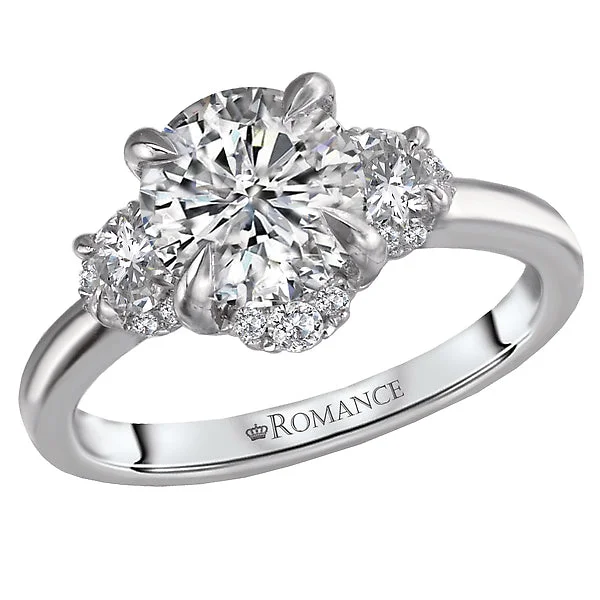 bridal engagement rings -3 Stone Semi-Mount Diamond Ring