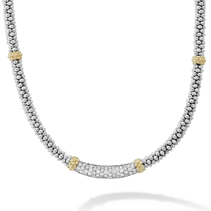 wedding anniversary necklaces -Caviar Lux Caviar Diamond Necklace | 3mm