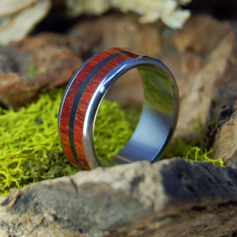 elegant rings for women -Blood & Stone | Men's Onyx Stone, Blood Wood & Titanium Wedding Ring