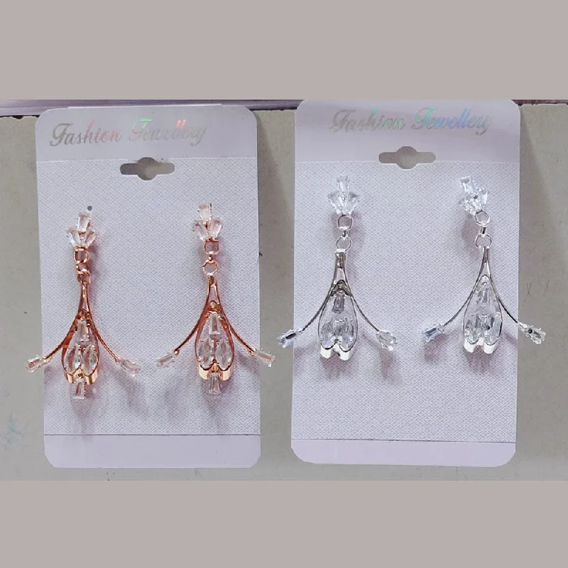 fashionable dangling studs -Tip Top Jewellers Crystal And Austrian Stone Dangler Earrings