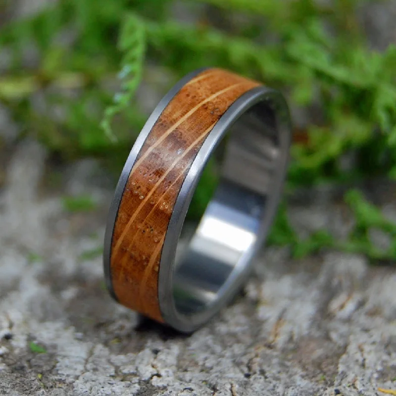 chic rings for women -Bully Boy Boston | Men's Whiskey Barrel Wood & Titanium Wedding Ring