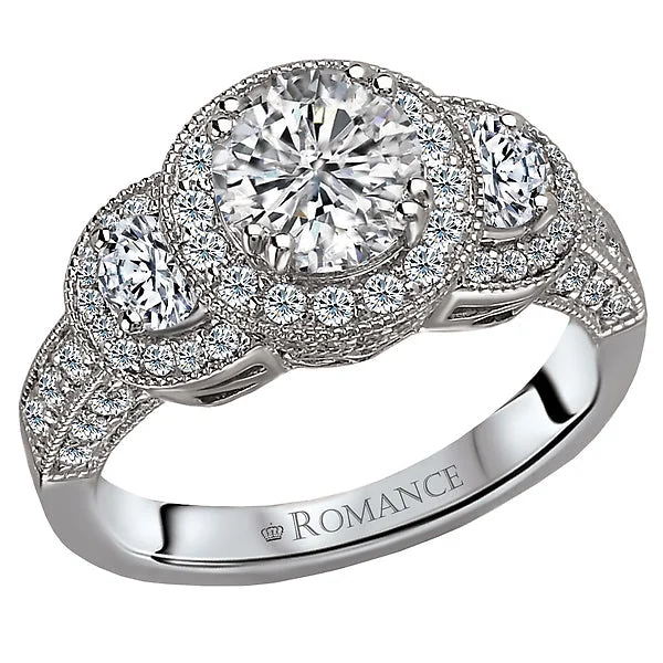 custom fit engagement rings -Halo Semi-Mount Diamond Ring