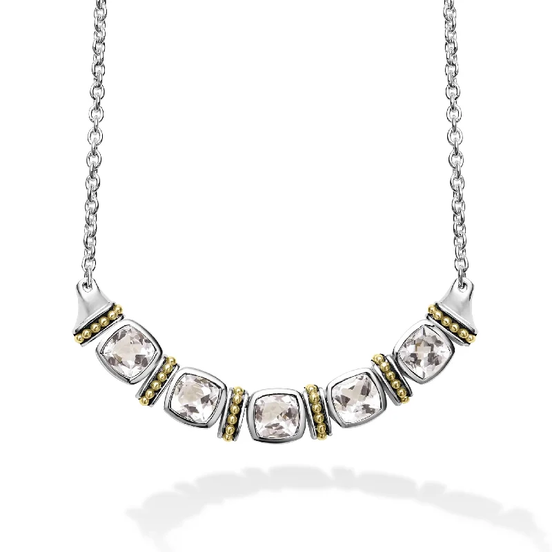 love heart necklaces for her -Rittenhouse Five Station White Topaz Necklace