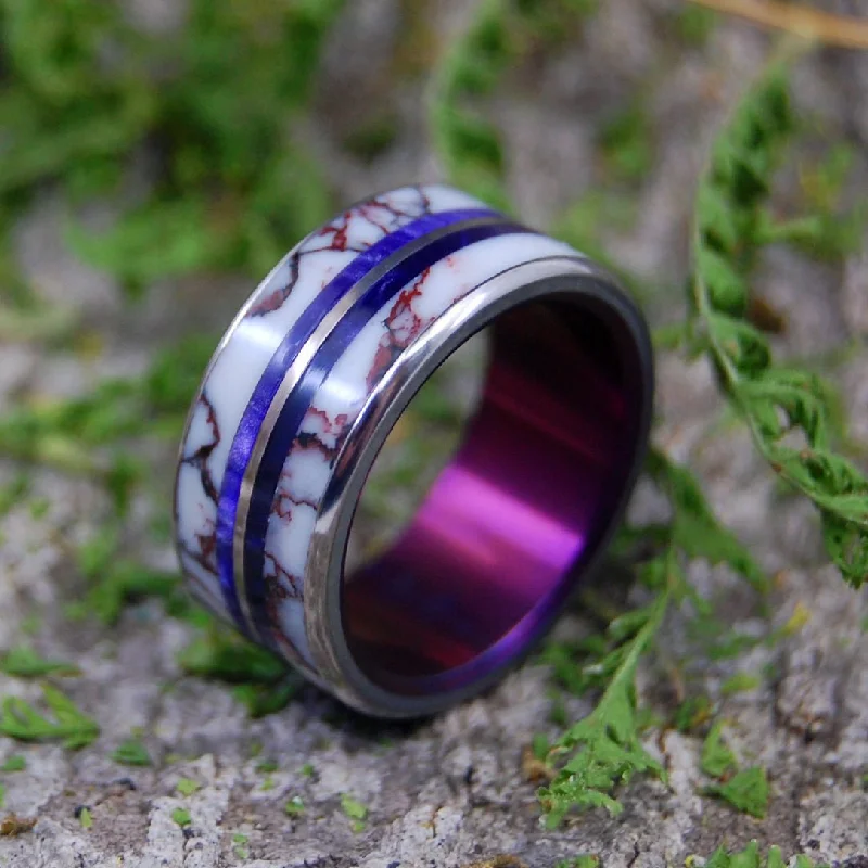 fashion rings with stones -In The Wilds | Men's Stone & Titanium Wedding Ring