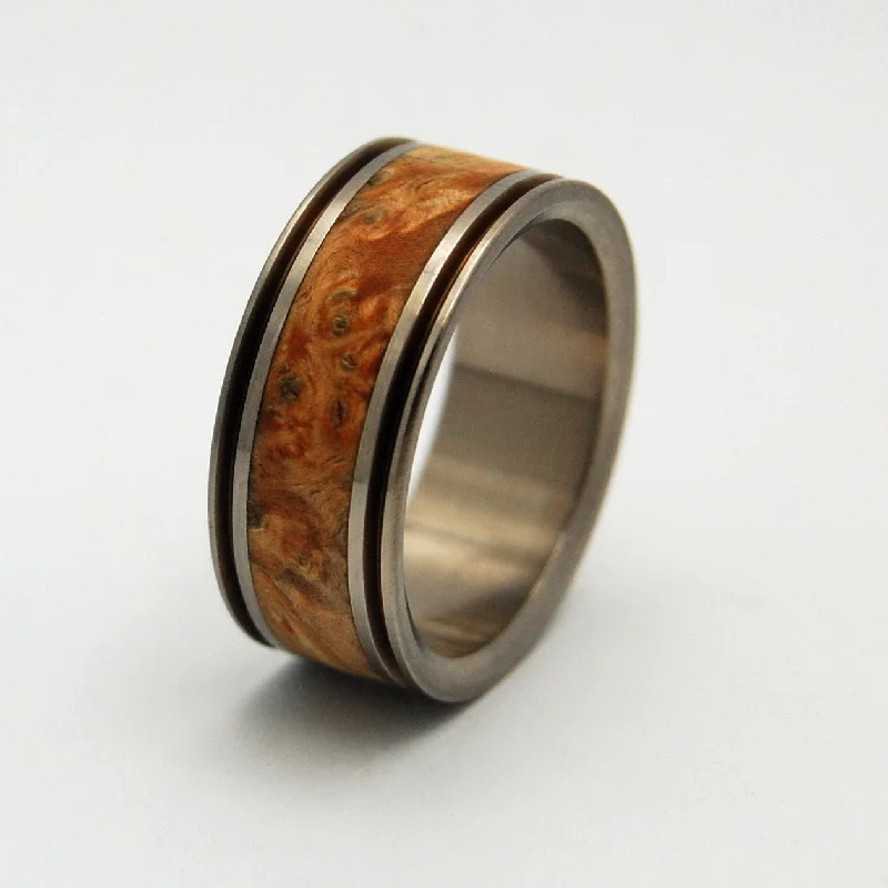 women’s ruby rings -Alchemist | Men's Box Elder Wood & Titanium Wedding Ring