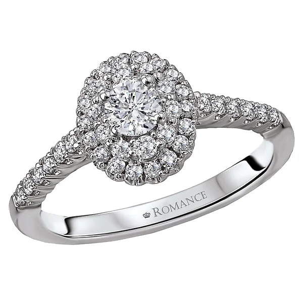 affordable engagement rings -Halo Semi-Mount Diamond Ring