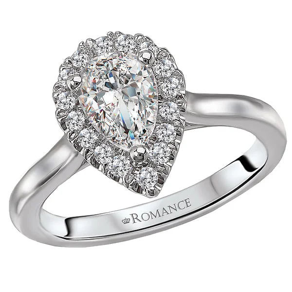 modern platinum engagement rings -Halo Semi-Mount Diamond Ring