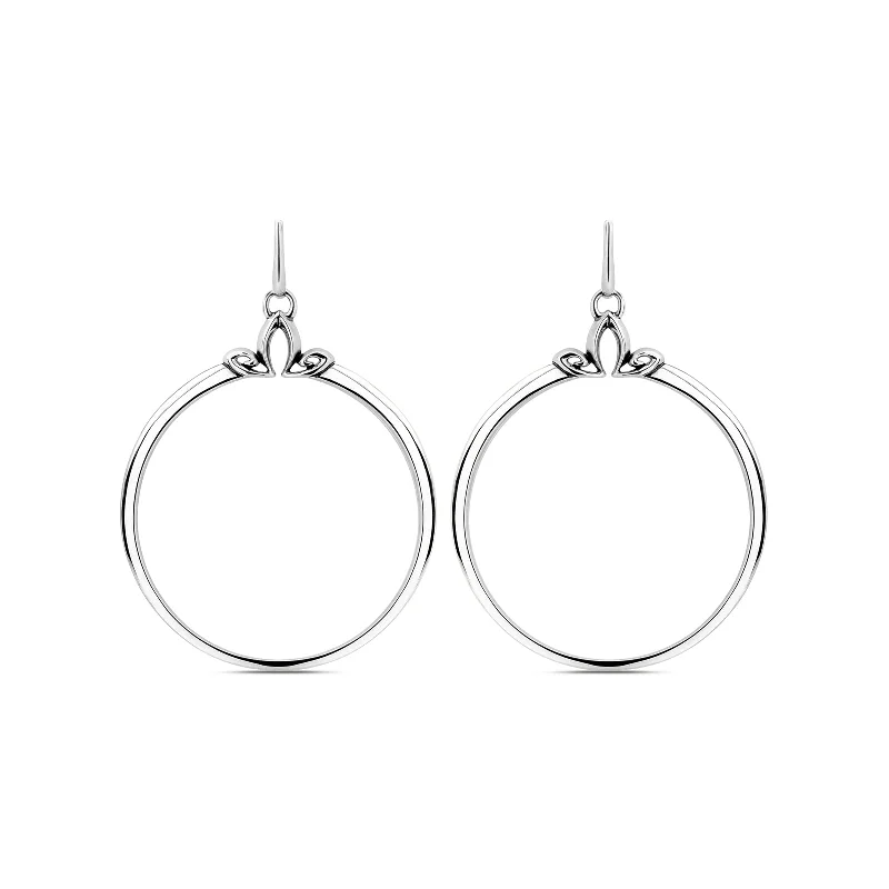 gemstone earrings -Portrait Hoop Earring 38mm - Sterling Silver