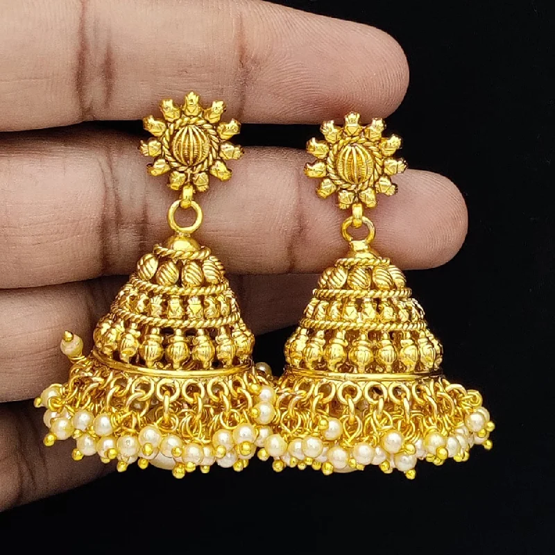 silver hoop earrings -Jewel Addiction Gold Plated Jhumki Earrings