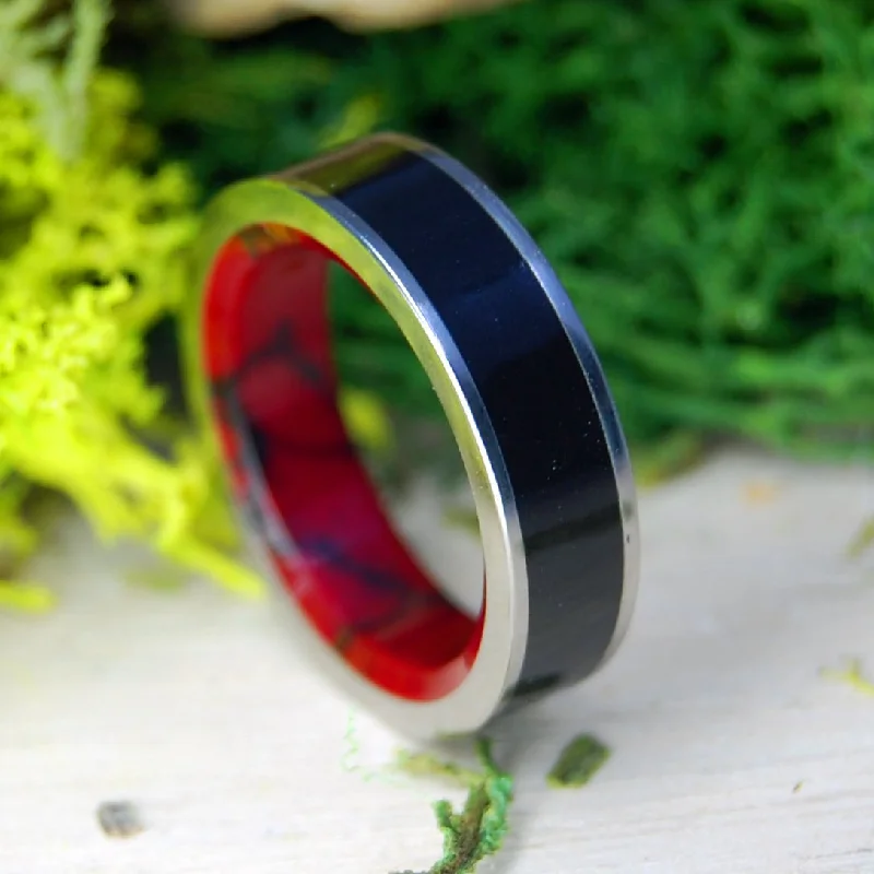 chic rings for women -A Good Knight | Men's Onyx, Jasper & Titanium Wedding Ring