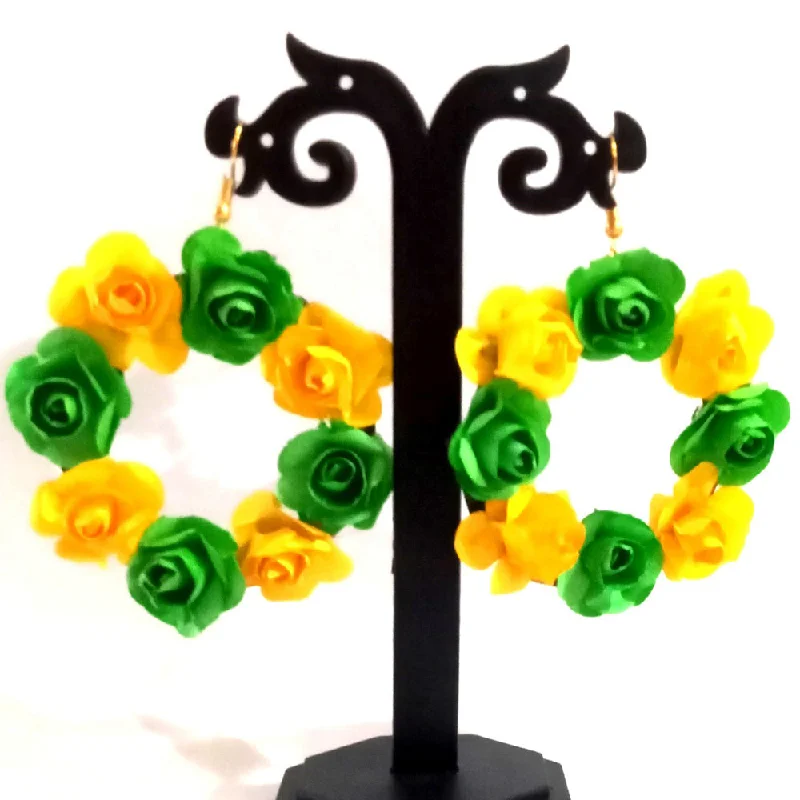 gorgeous dangling earrings -Kavya's Kreation Floral Design Earrings