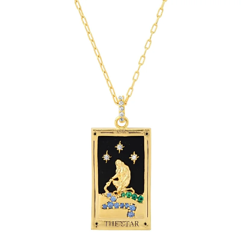 chunky necklaces for women -The Star Tarot Card Pendant Necklace