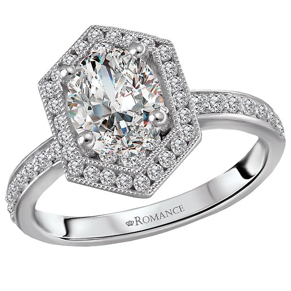 luxurious engagement rings -Halo Semi-Mount Diamond Ring