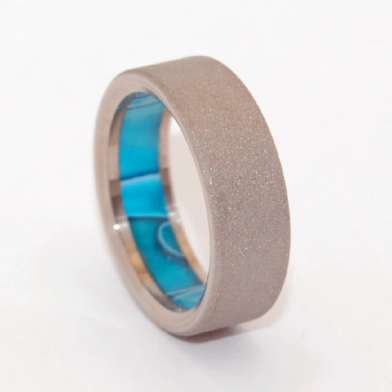 fashionable signet rings -Humble Time Travel | Men's Aquatic Resin & Titanium Wedding Ring