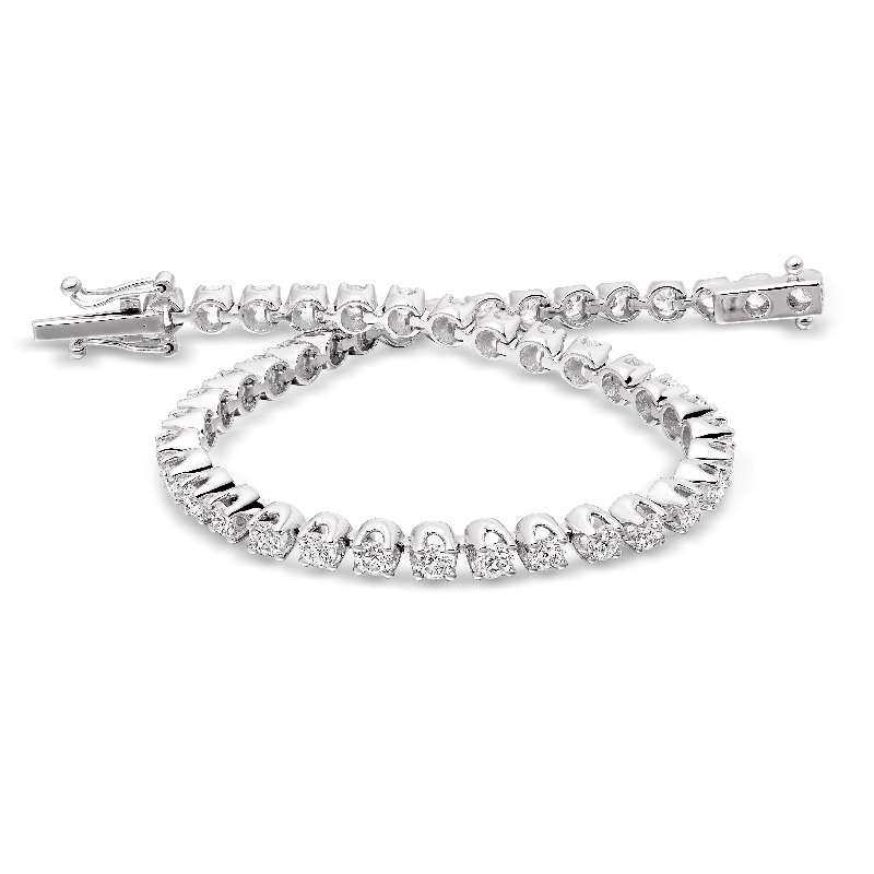 gift-worthy bangle sets -Elara 18ct White Gold Crown Set Diamond Bracelet