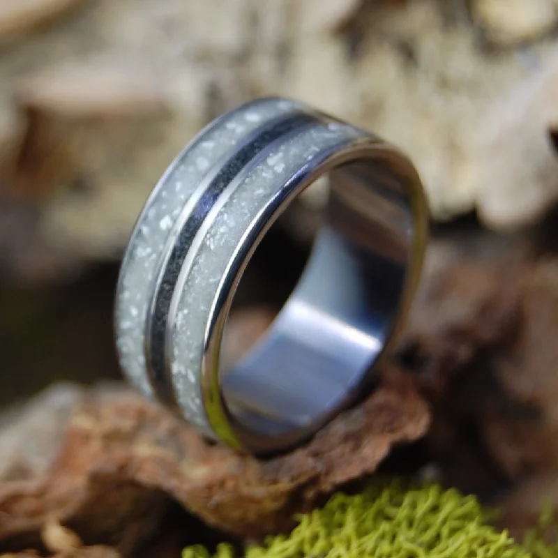 fashionable signet rings -Our Beloved Arlington Cemetary | Men's Arlington Cemetery Marble, Icelandic Lava & Titanium Wedding Ring