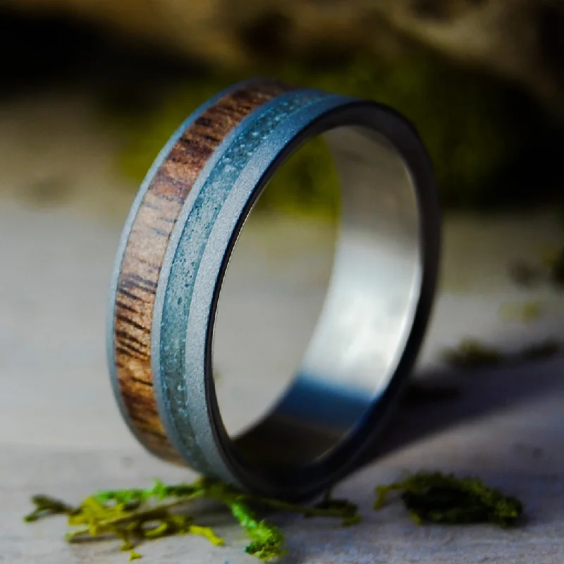 engagement rings with emerald -Disney Sand And Koa Wood | Men's Sand, Koa Wood & Titanium Wedding Ring