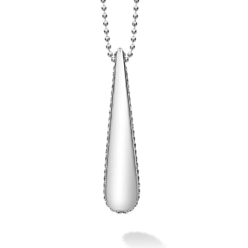 elegant moonstone necklaces -Signature Caviar Smooth Drop Pendant Necklace