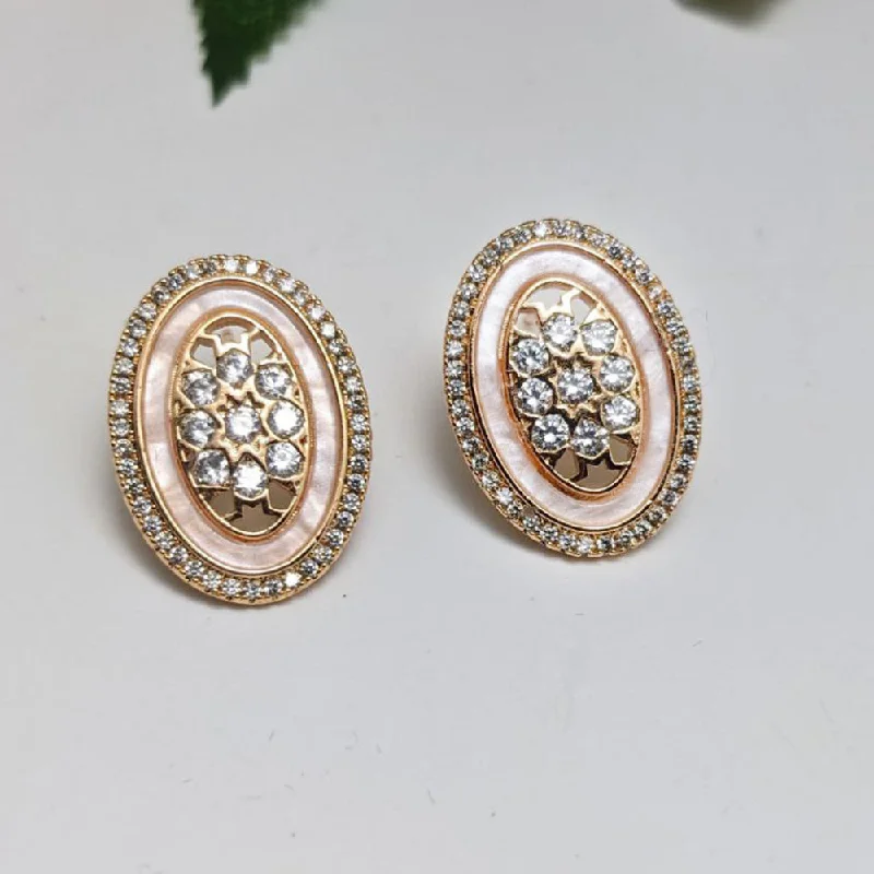 eco-friendly earrings -Aamrapali  Gold  Plated  American  Diamond  Stud   Earrings