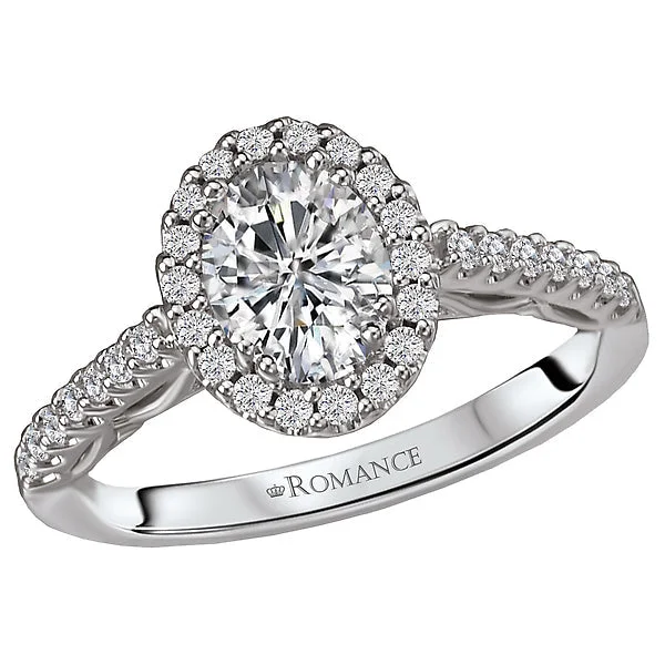 heart-shaped engagement rings -Halo Semi-Mount Diamond Ring