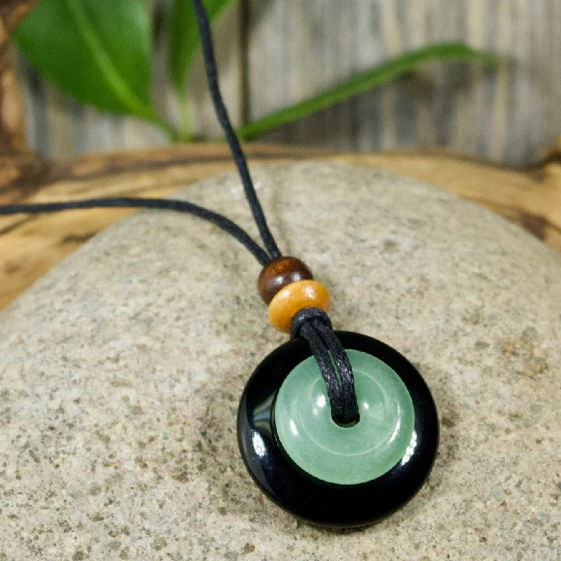 women’s multi-layer necklaces -Green Aventurine and Black Jasper Destiny Duo