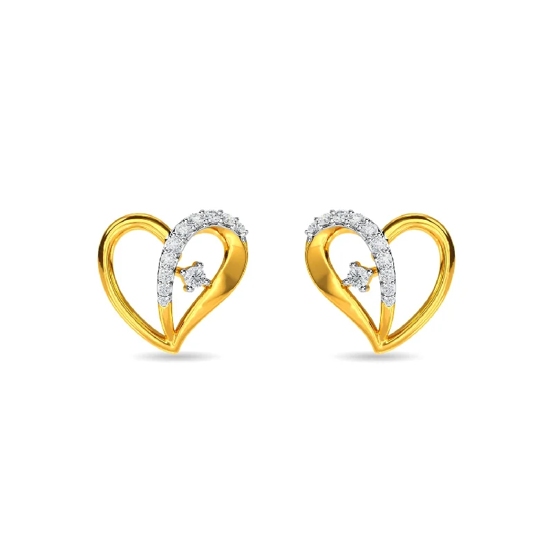 simple gold earrings -Amara Heart Earring