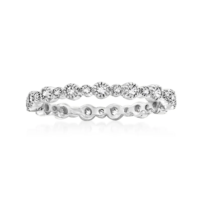 engagement rings with vintage appeal -Ross-Simons Diamond Eternity Band in 14kt White Gold