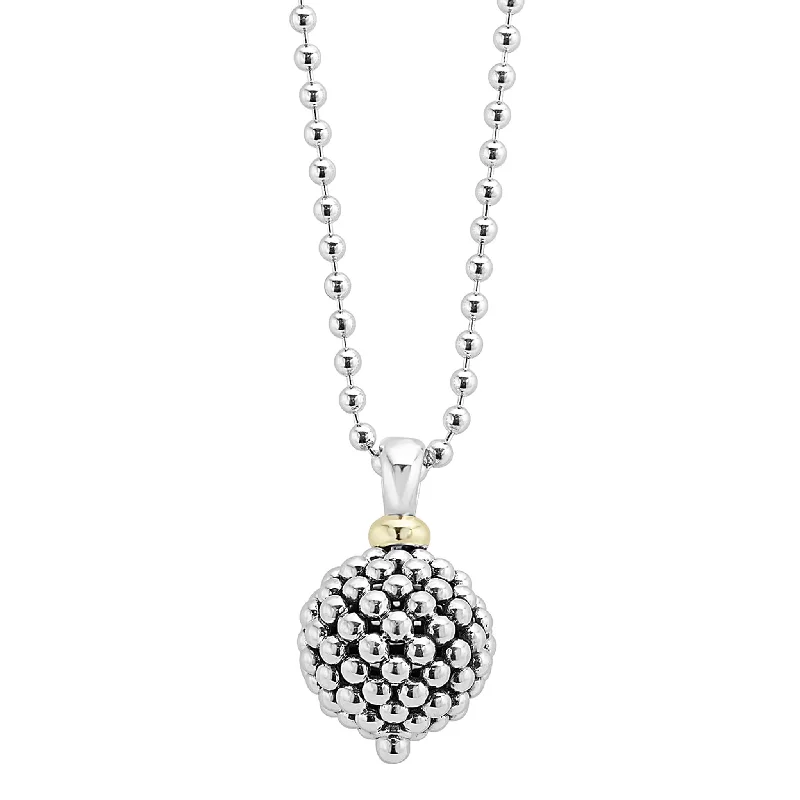 gold necklace with pendant -Signature Caviar Caviar Ball Pendant Necklace