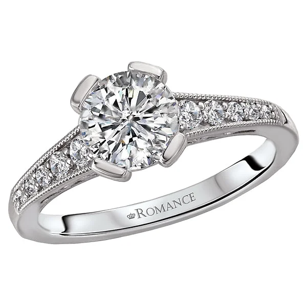 custom-designed engagement rings -Vintage Semi-Mount Diamond Ring