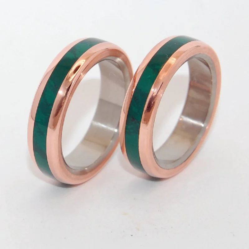 elegant rings for women -Fun Little Secret | Jade Stone Wedding Ring Set