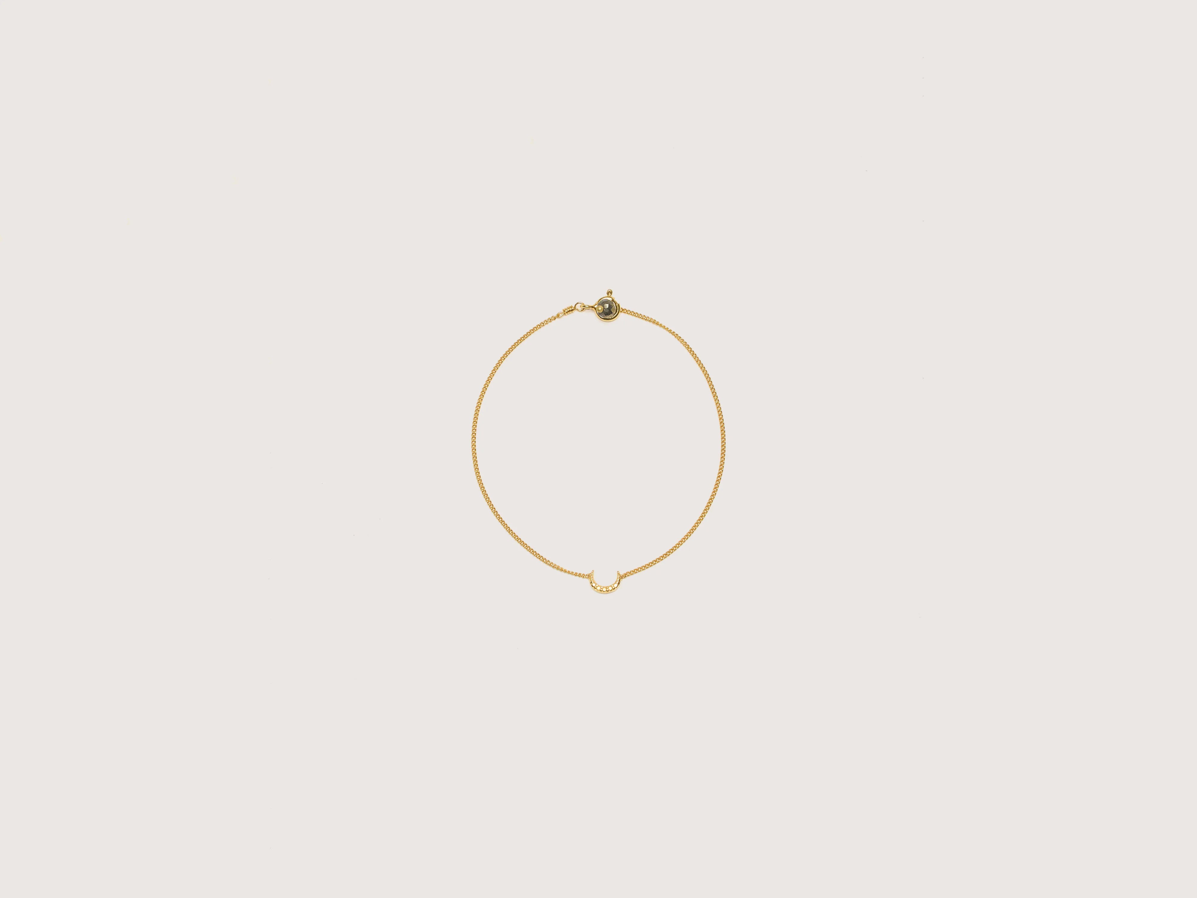 luxury gemstone bangles -Lune Bracelet (242 / W / GOLD)