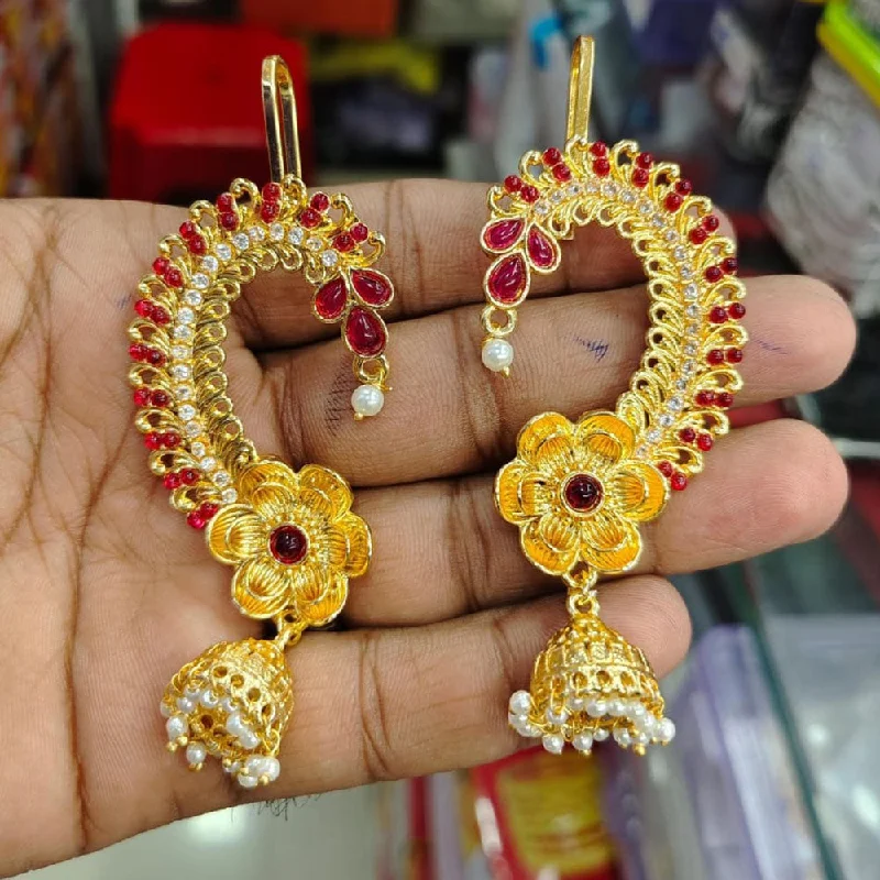 luxury statement earrings -Manisha Jewellery Gold Plated Kundan Jhumki Earrings