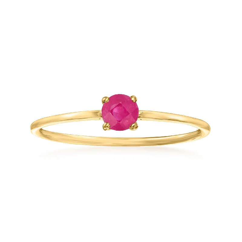 engagement rings with accent diamonds -RS Pure by Ross-Simons Ruby Ring in 14kt Yellow Gold