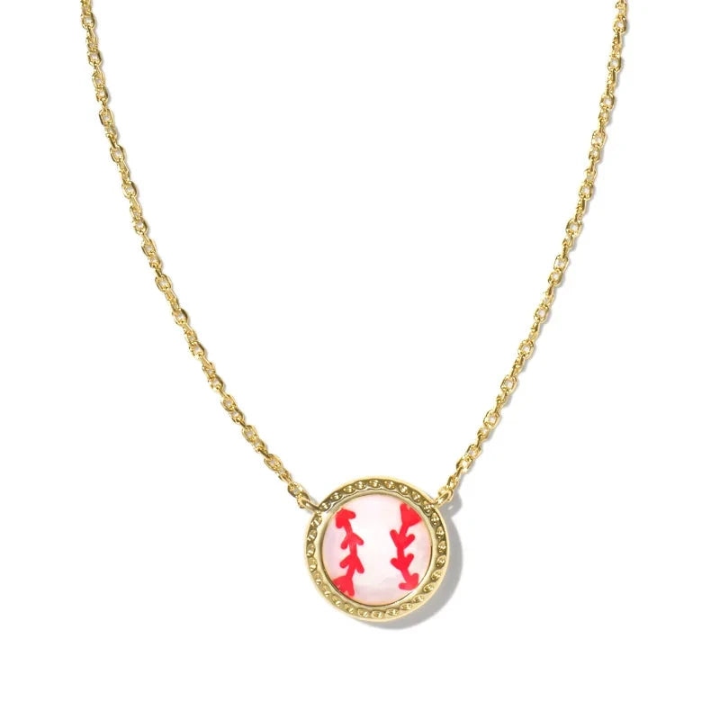 men’s chain necklaces -Baseball Short Pendant Necklace