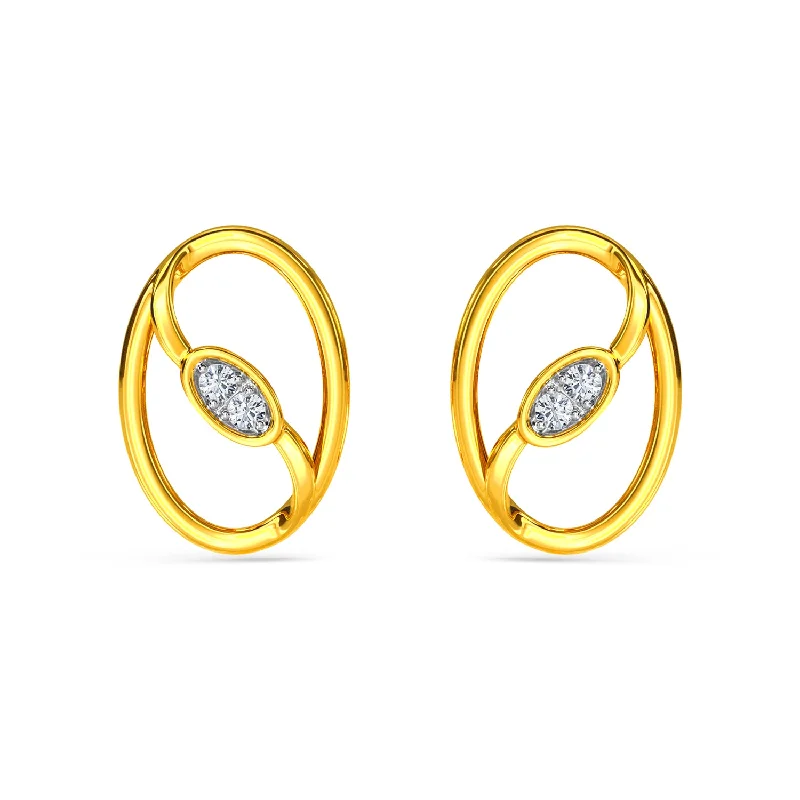 gold hoop earrings -Emena Earring