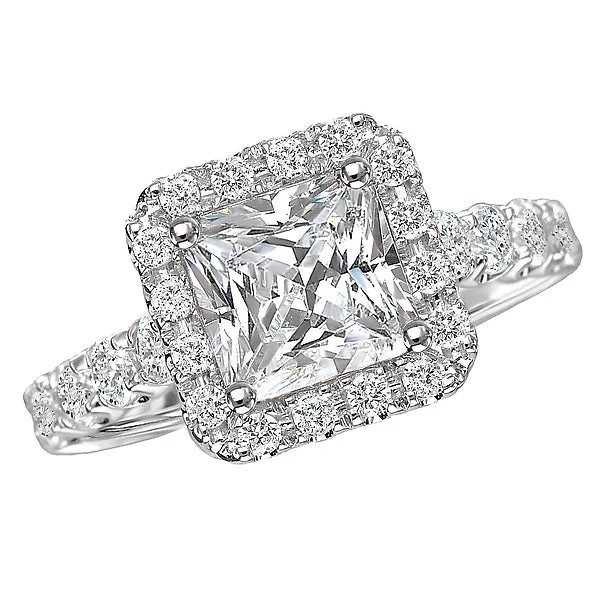 women engagement rings -Halo Semi-Mount Diamond Ring