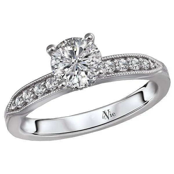 custom fit engagement rings -Classic Semi-Mount Diamond Ring