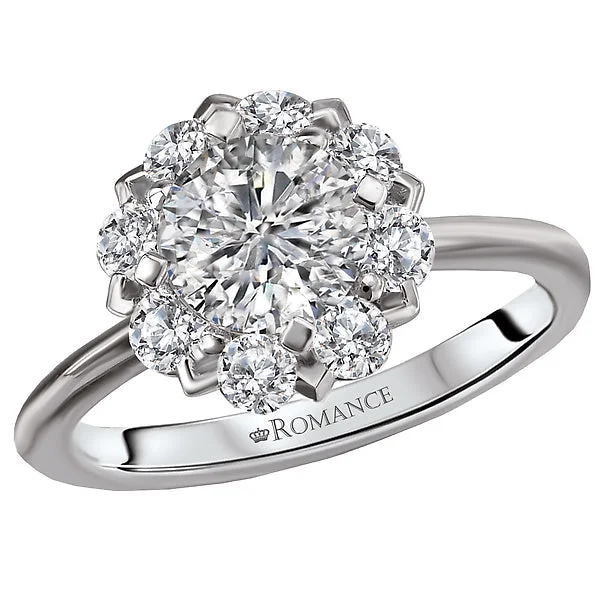 engagement rings with emerald-cut diamonds -Halo Semi-Mount Diamond Ring