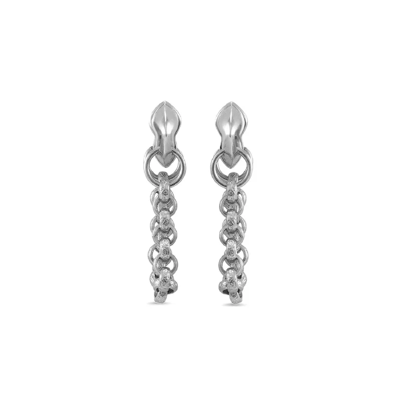 fashionable dangling studs -Reign Earring Short - Sterling Silver