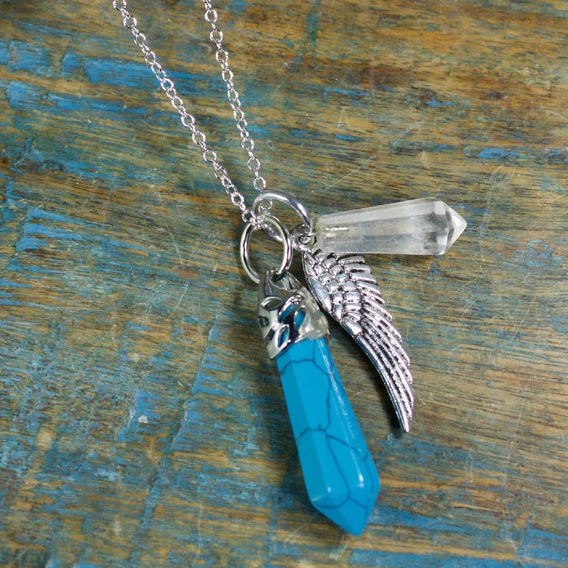 personalized necklaces for her -Turquoise Magnesite Guardian Stones Necklace