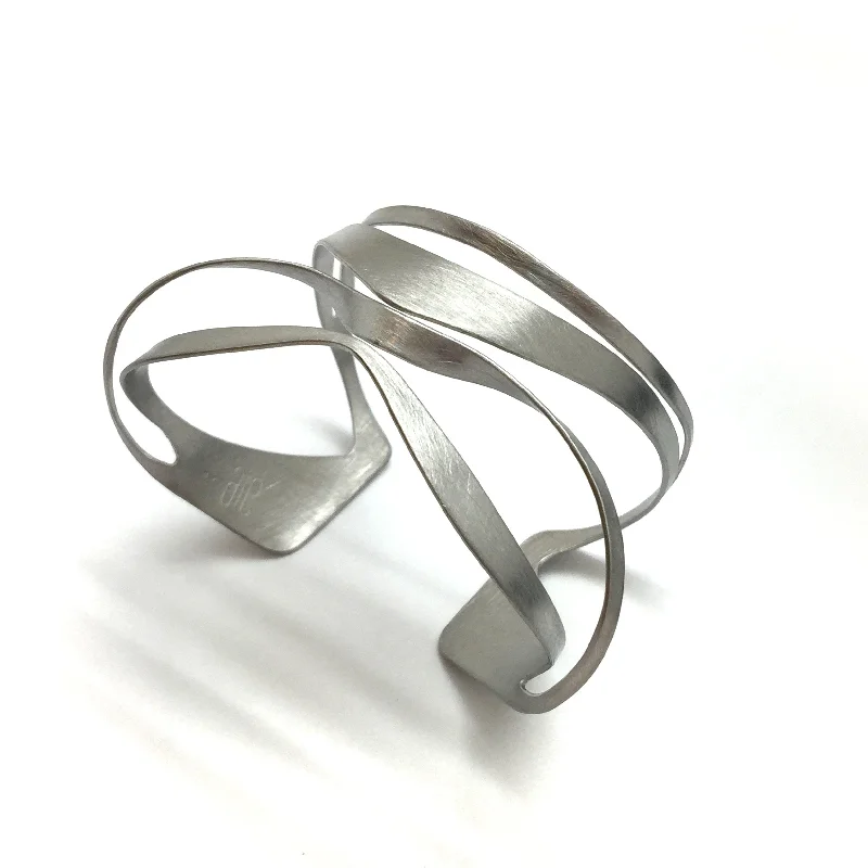 unique bangles for women -Silver Cyborg Cuff