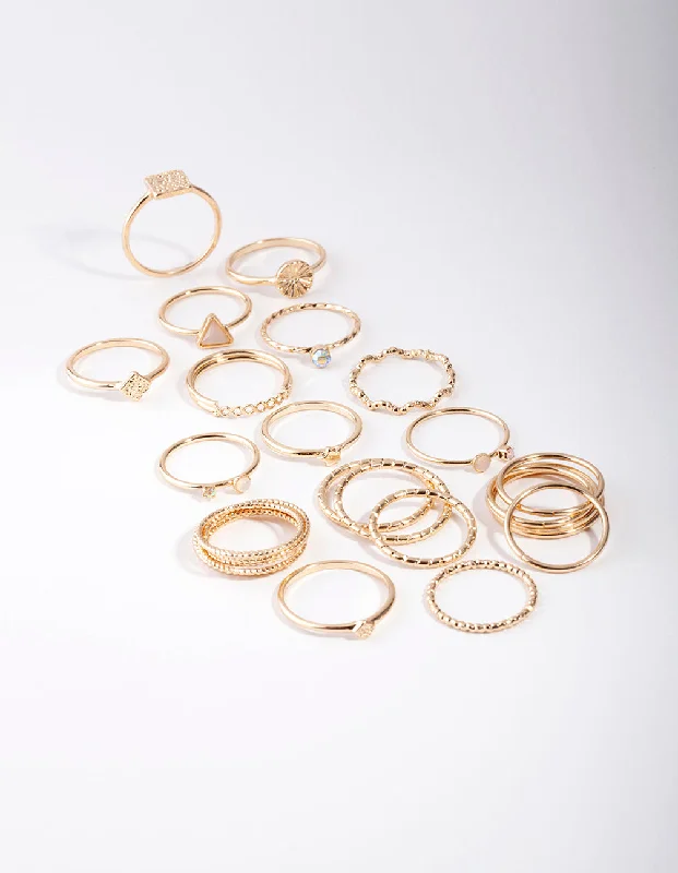 custom-designed engagement rings -Gold Diamond Cut 26 Pack Rings