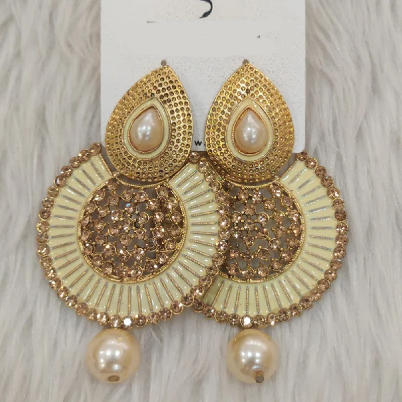 jewelry earrings sets -Dhwani Gold Plated Austrian Stone Dangler Earrings