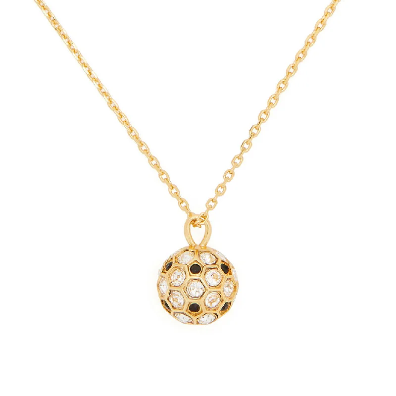 vintage charm necklaces -On The Ball Mini Pendant Necklace in Gold