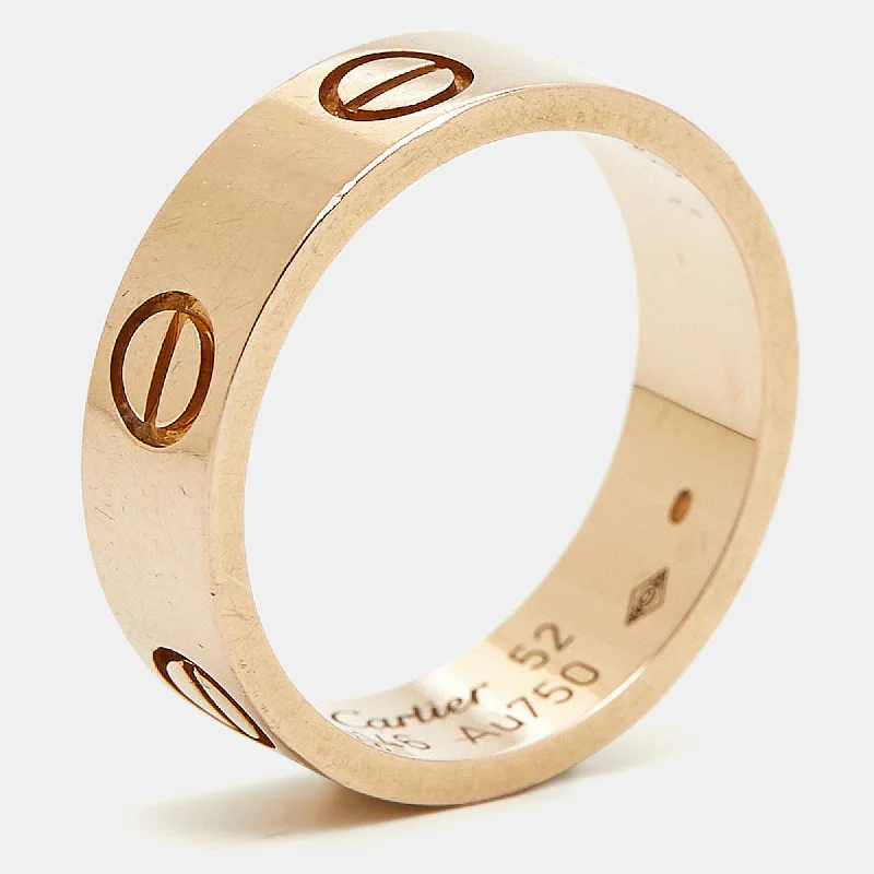 romantic engagement rings -Cartier Love 18K Rose Gold Band Ring