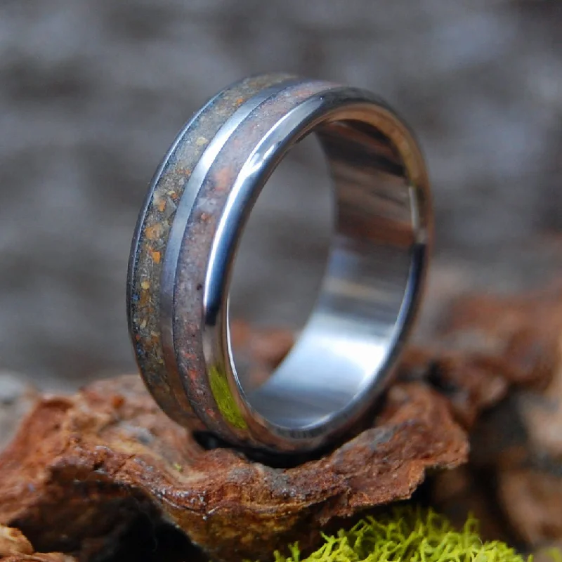 affordable luxury rings -Rocks From Our Beginning | Your Personal Stones - Titanium Wedding Ring