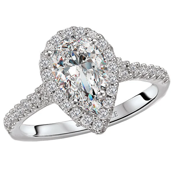 bridal engagement rings -Halo Semi-Mount Diamond Ring