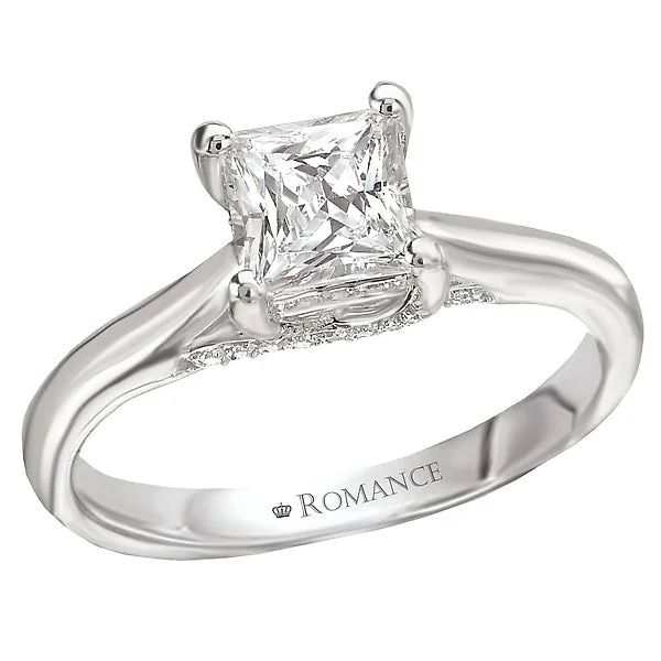 eco-friendly vintage engagement rings -Solitaire Semi-Mount Diamond Ring