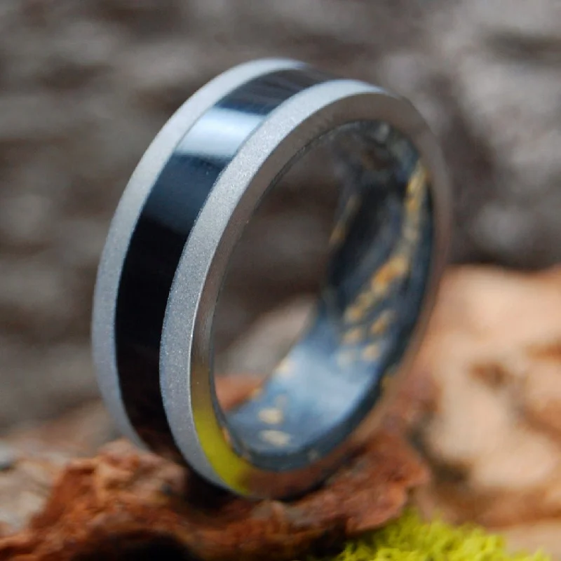 eternity rings for women -Midnight Is Ours | Men's Black Box Elder Wood, Resin & Titanium Wedding Ring